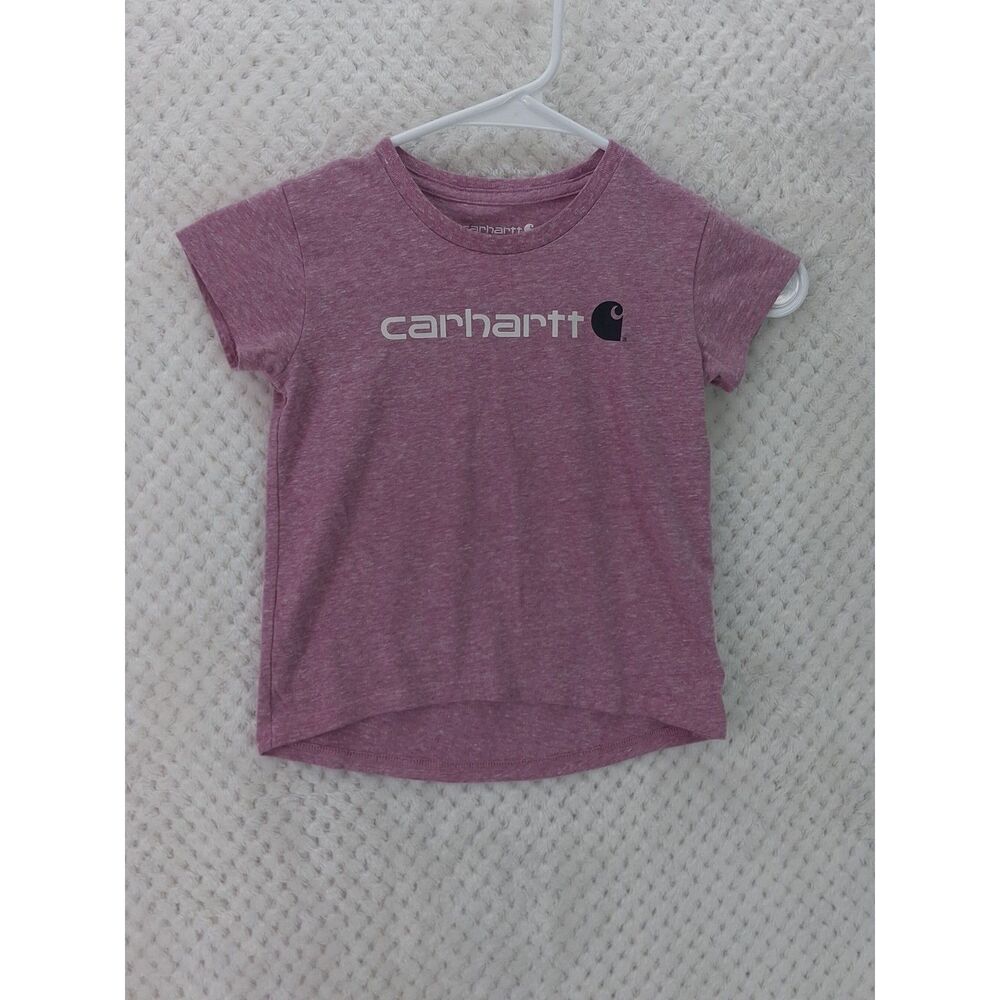 Carhartt Girls 4T Mauve Heather Short Sleeve Logo T-Shirt